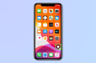 iPhone の Assistive Touch ホームボタンを示すスクリーンショット