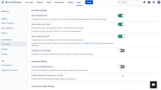 Jira メニューで Salesforce と Jira の間でデータを転送する方法をカスタマイズする