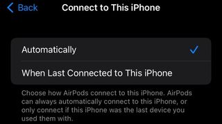 AirPods の自動デバイスペアリングは設定で切り替えられます