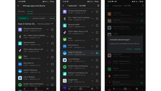 Google Play ストア経由で削除されたアプリを示すスクリーンショット
