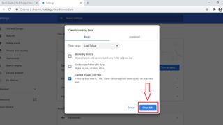 Chrome でキャッシュをクリアする方法: [データをクリア] を選択します