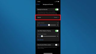 iOS 15 でバックグラウンド サウンドをオンにする方法 - さまざまなバックグラウンド ノイズ オプションを選択する