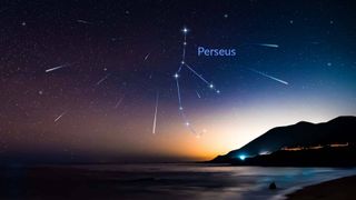 夜空に浮かぶペルセウス座