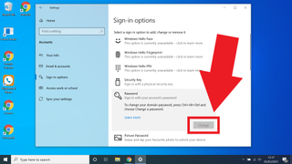 Windows 10 でパスワードを変更する方法 - [変更] を選択します