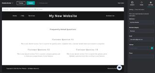 サイト エディターを介してデモされた GoDaddy のサイト設定