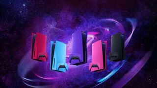 星空を背景にした、Galaxy をテーマにした公式の Sony PS5 本体のフェイスプレート