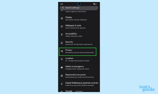 Android 12 でプライバシー ダッシュボードにアクセスする方法: ステップ 1