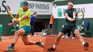 全仏オープンでのラファ・ナダルとキャスパー・ルードの合成画像