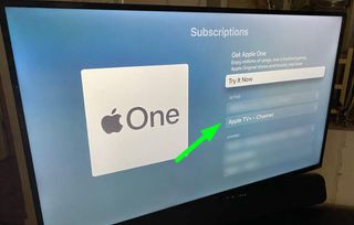 Apple TVのサブスクリプション画面