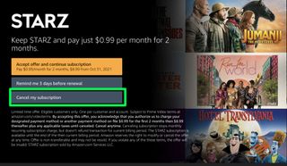 Amazon で Starz をキャンセルする方法: ステップ 5
