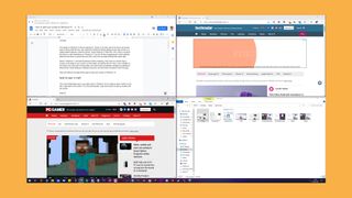 Windows 10 で画面が 4 つに分割される