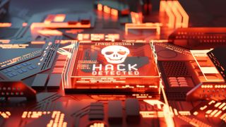 ハッキングされたコンピューター システムのコンセプト アート。