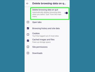 Firefox でキャッシュをクリアする方法 - 終了時に削除する