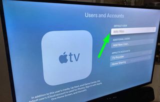 Apple TV 4Kのユーザーとアカウント画面