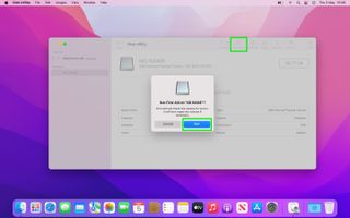 macOS ディスク ユーティリティ。表示されない外付けハード ドライブを修復する方法を示しています。