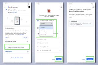 Googleロケーション履歴メニュー