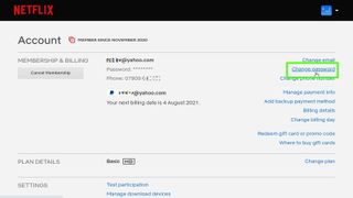 Netflixのパスワードデスクトップを変更する方法