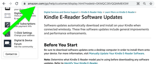 AmazonのKindleアップデートページ