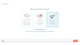 Hubspot への Salesforce データのインポートを開始します。