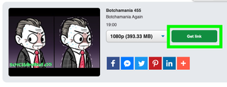YT5s.com から YouTube 動画をダウンロードするときに、ボックスでリンクを取得ボタンが強調表示されます。
