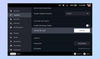 Steam デッキ - SD カードをフォーマットする