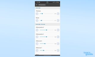 ディメンション メニューを表示した aodNotify のスクリーンショット