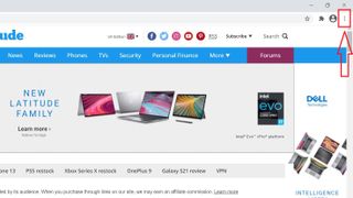 Chrome でキャッシュをクリアする方法: [その他] アイコンを選択します