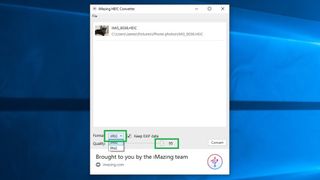 HEIC ファイルを JPEG に変換する方法 ステップ 4: ファイルの種類として JPEG を選択し、品質レベルを指定します