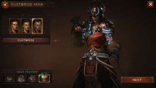 カスタマイズ画面の Diablo Immortal モンク