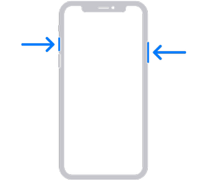 iPhoneでスクリーンショットを撮る方法を示す図