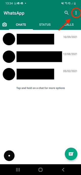 WhatsApp設定にアクセスする