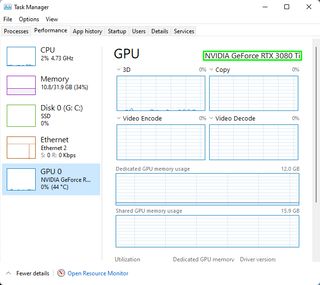 タスクマネージャーGPU