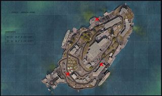 Warzone Rebirth の黄金の保管庫の場所の地図