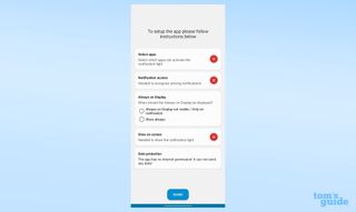 初期設定手順を示す aodNotify のスクリーンショット