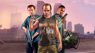 GTA 5 攻略 - 3 人の主人公が街の前に立つ