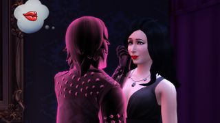 The Sims 4 攻略 - 2 人のシムがお互いにキスを考えています