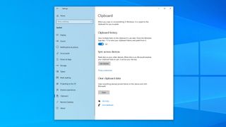 Windows 10 設定メニューでクリップボード履歴機能を切り替える