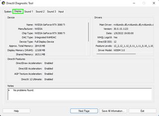 DirectX 診断ツール