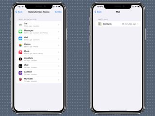 iOS 15.2 アプリのプライバシー レポートのセンサー情報