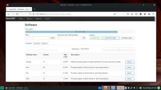 OpenWRT のパッケージ管理システムのスクリーンショット