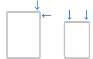ホームボタンのないiPadでスクリーンショットを撮る方法を示す図