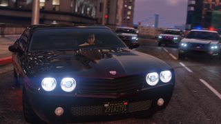 GTA 5 攻略 - マッスルカーが複数のパトカーに追いかけられる