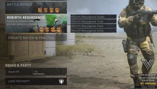 Warzone メインメニューのイメージと Warzone Rebirth モードの選択方法