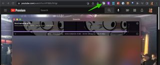 Chrome の Downie 拡張機能は矢印で強調表示されます。