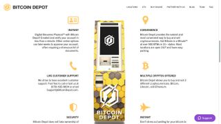 Bitcoin Depot の Web サイトのスクリーンショット