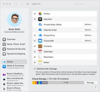 Mac で iCloud ストレージを探す