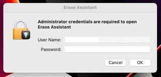 macOS 消去アシスタント ウィンドウ