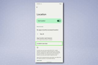 Android 位置情報サービス メニュー