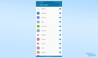 アプリ選択画面を示す aodNotify のスクリーンショット