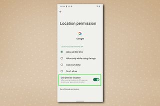 Google Pixel の Android アプリの場所メニュー